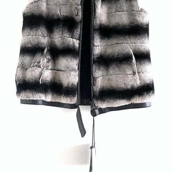 Adrienne Landau Luxurious Rabbit Fur and Cashmere Reversible Vest - Picture 12 of 13
